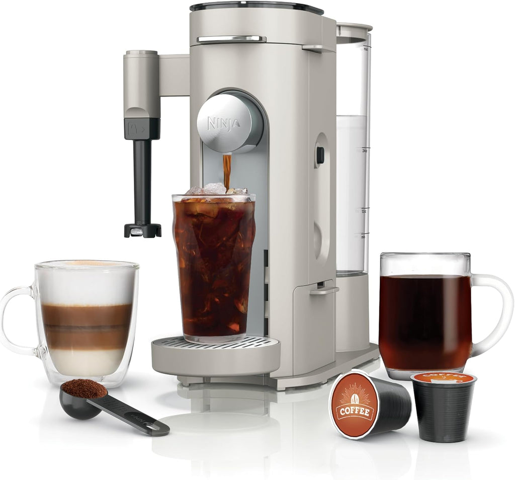 Ninja PB051ST Pods & Grounds Coffee Maker, Stone