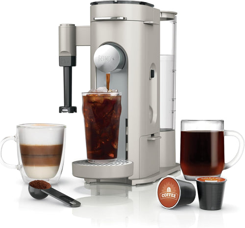Ninja PB051ST Pods & Grounds Coffee Maker, Stone