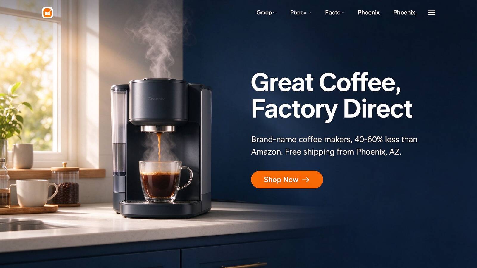 Great Coffee, Factory Direct - Brand-name coffee makers 40-60% less than Amazon